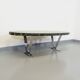 Vintage oval coffee table in stone and chromed metal from the 70s