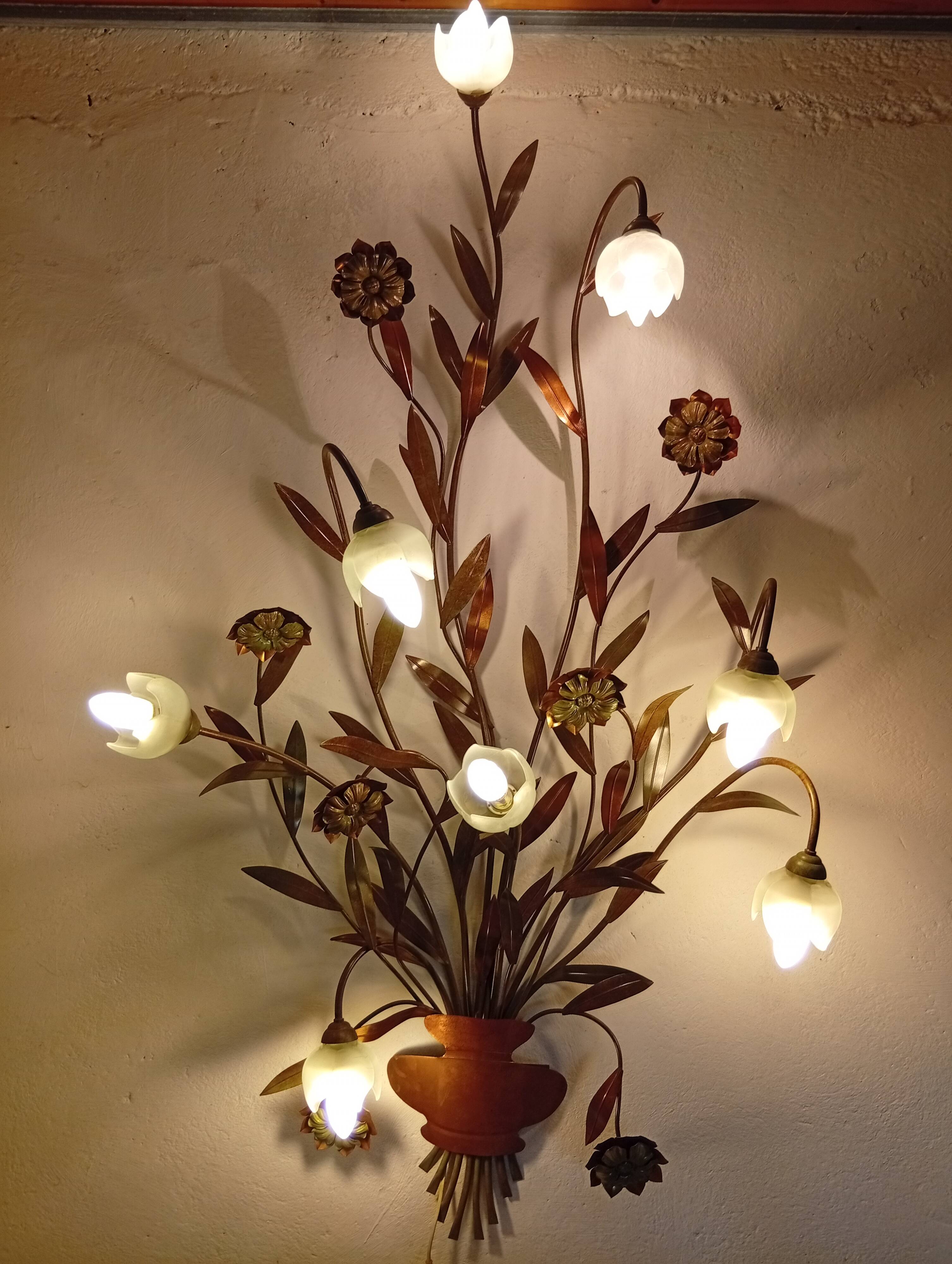Florentine applique, floral and botanical, copper.