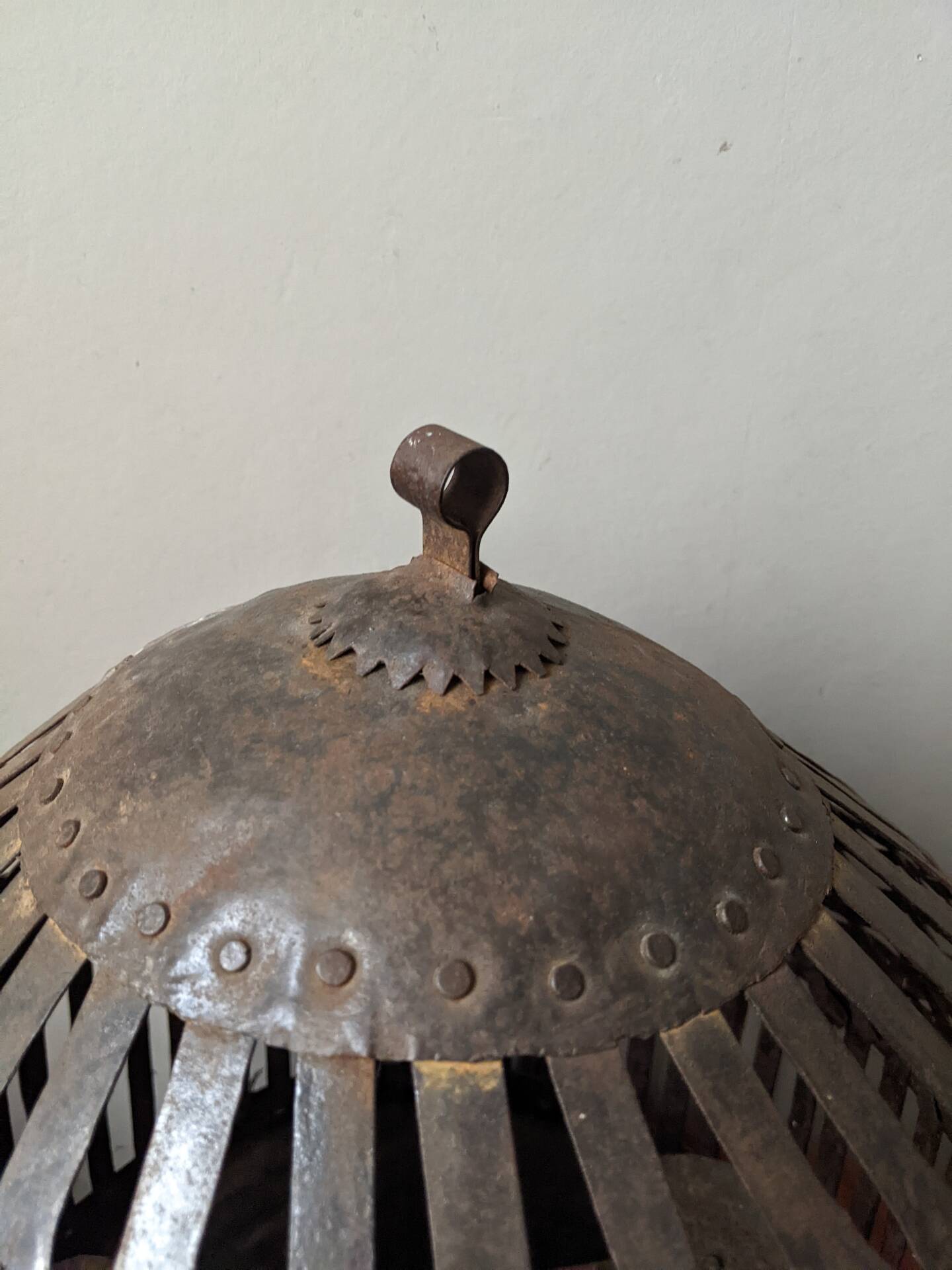 Wrought iron birdcage handmade in India.