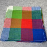 Vintage plaid cotton napkins
