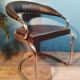 Fauteuil cuir Giotto Stoppino 1970s