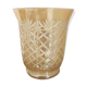 Amber-coloured iridescent crystal vase