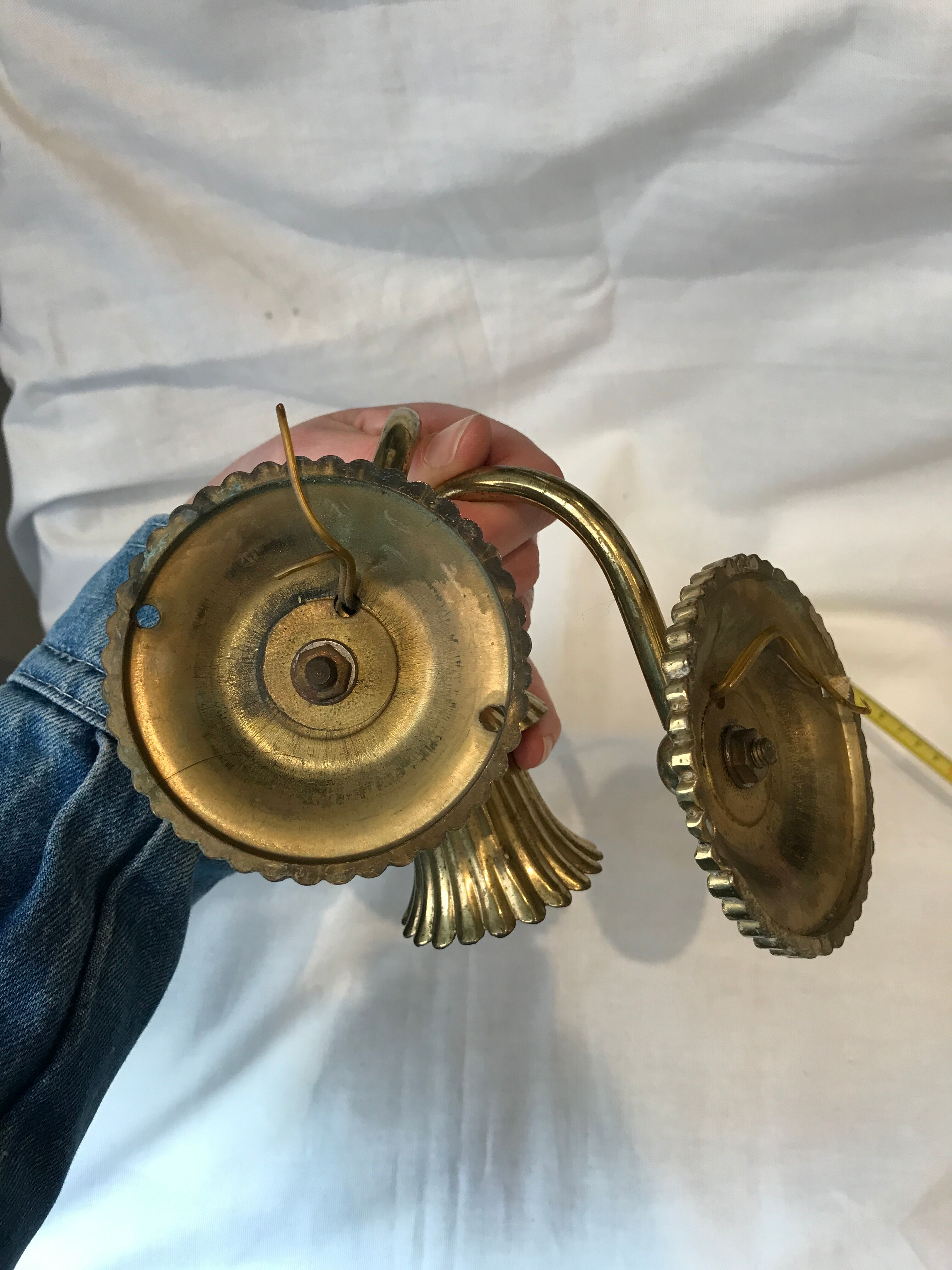 Pair of golden wall light