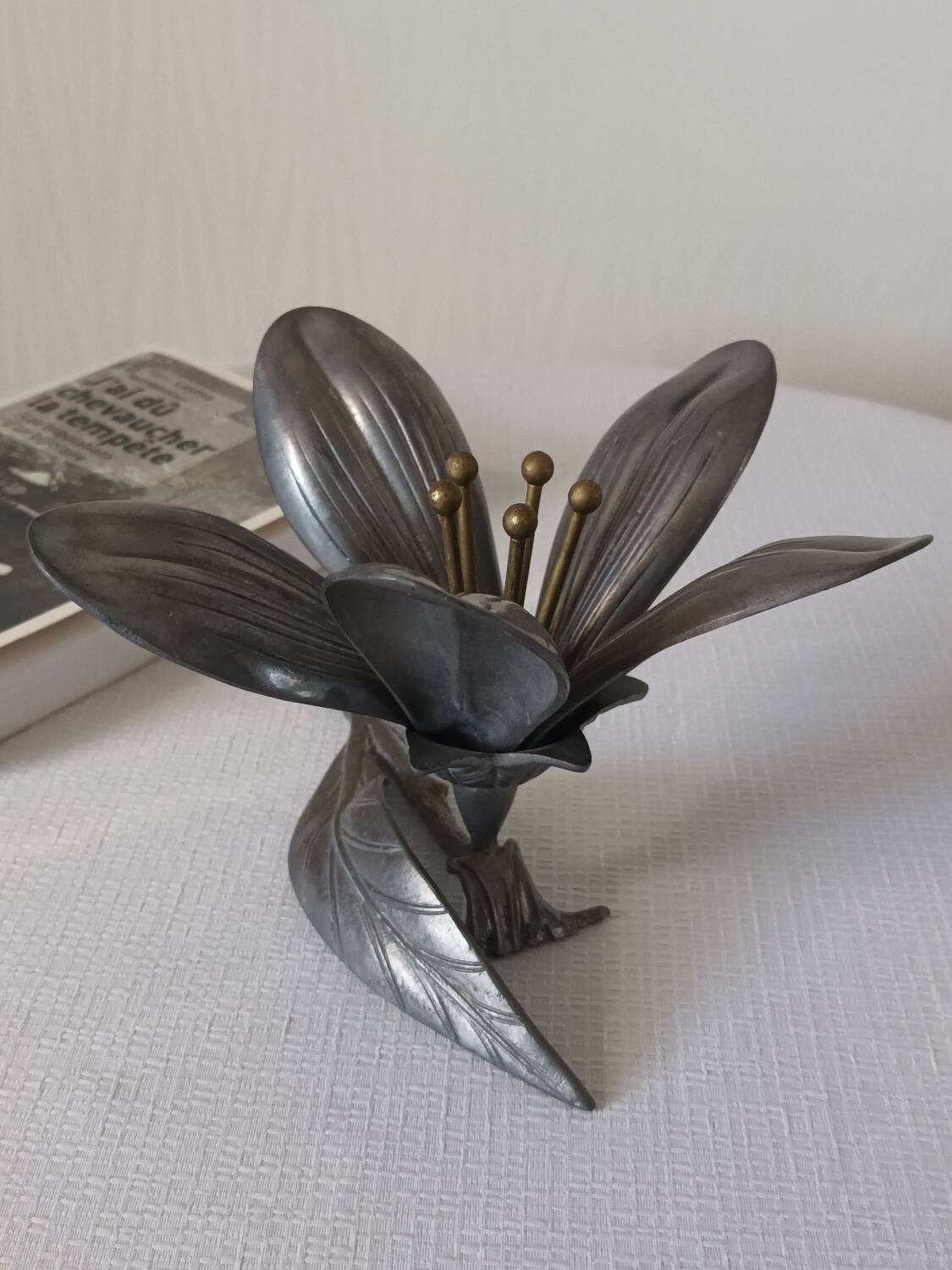 Cendrier decoratif fleurs amovibles vintage