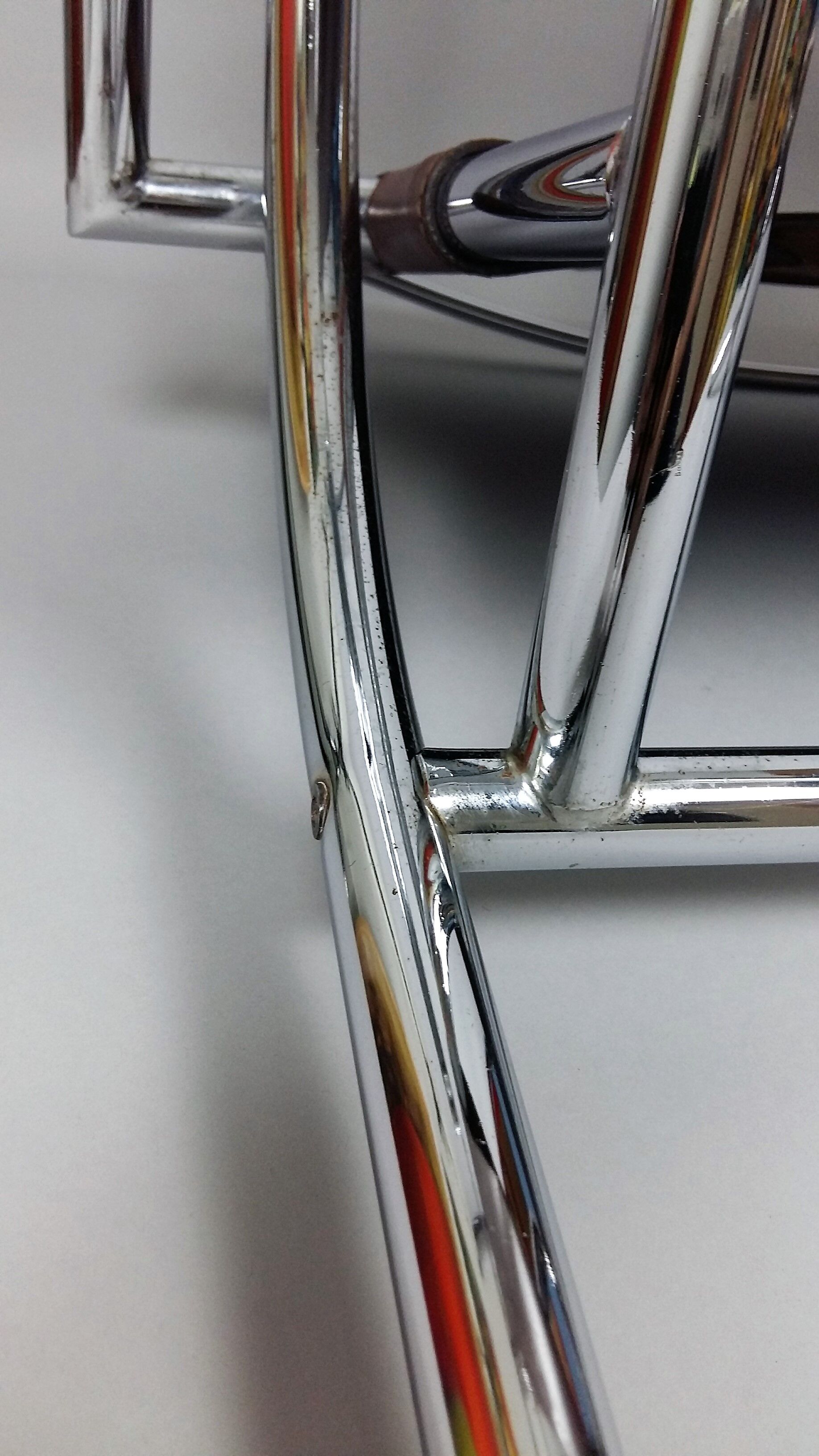 Pair of armchairs chromed metal and leather, 60 years