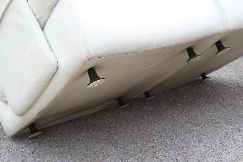 Ligne Roset white leather sofa