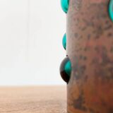 Drinking glasses in green glass and copper in mid-century style by Nanny Still, 1960s, set of 5.