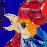 Lamp atmosphere vintage rooster in glass mosaic 1960