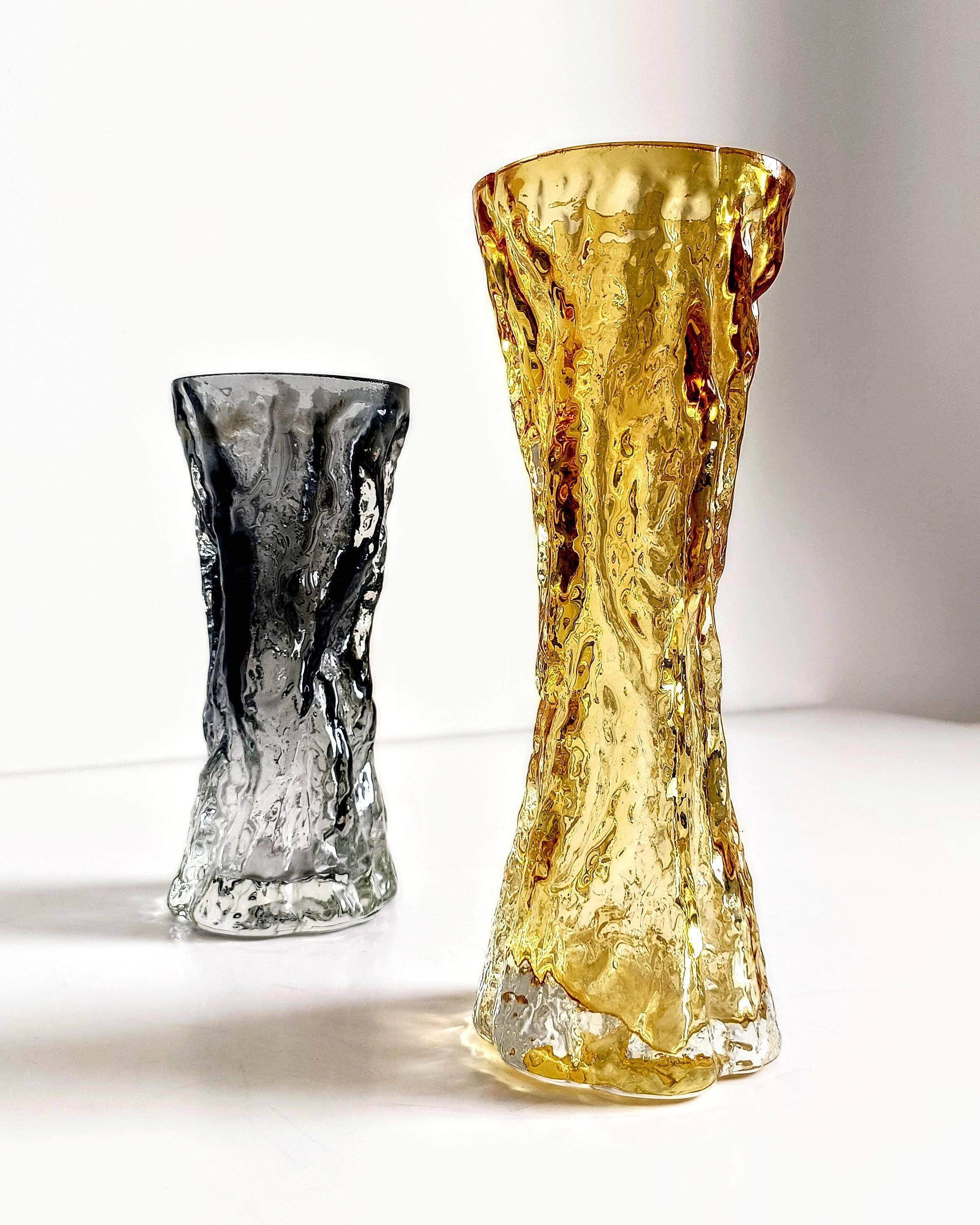 1970s Brutalist Art Glass Vases by Kurt Wokan, Handmade in Germany