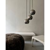 chrome eyeball space age pendant light, design 1970