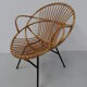 Fauteuil en rotin vintage