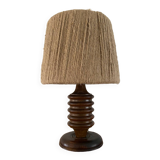 Turned wooden lamp