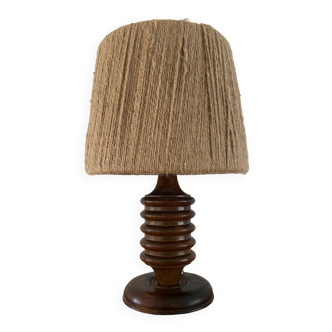 Turned wooden lamp