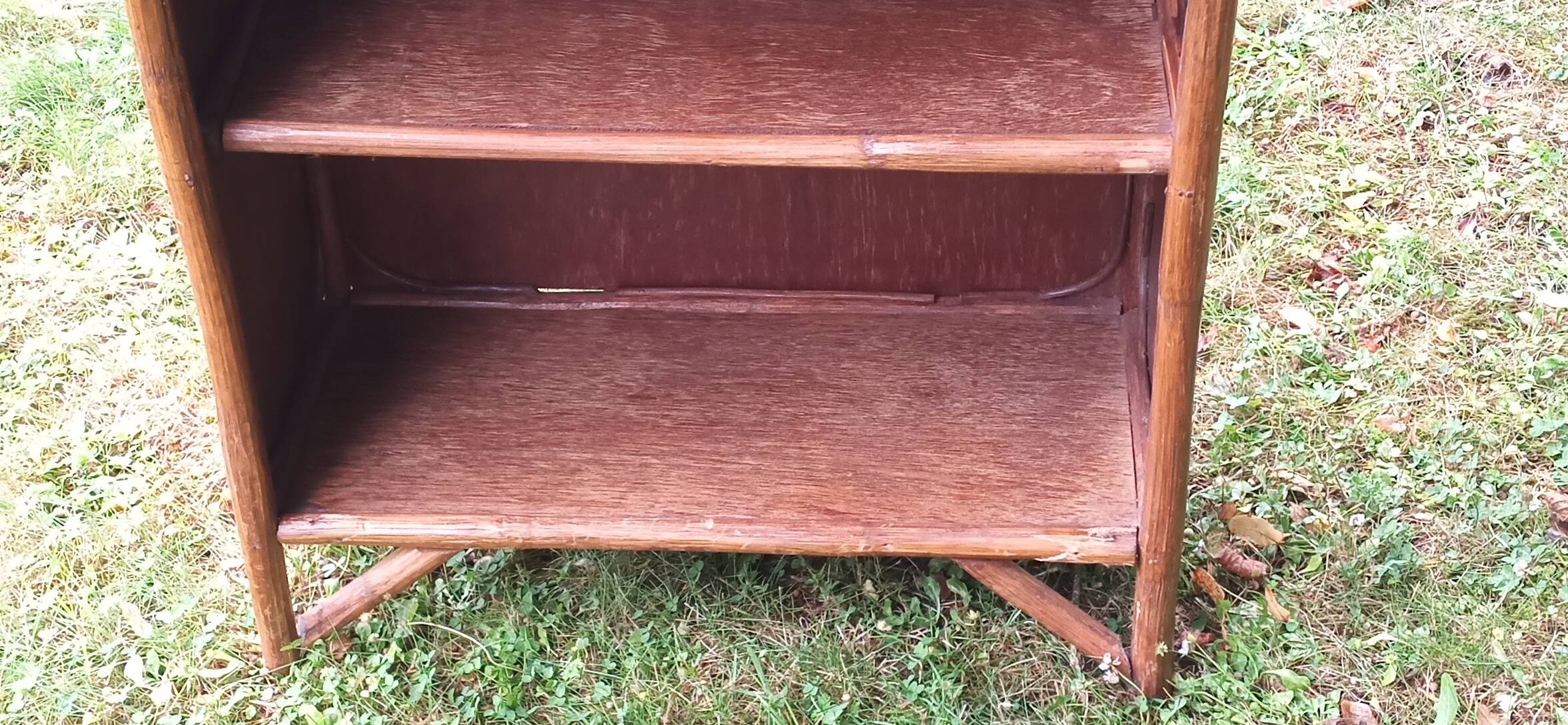 5-tier rattan bookcase shelf