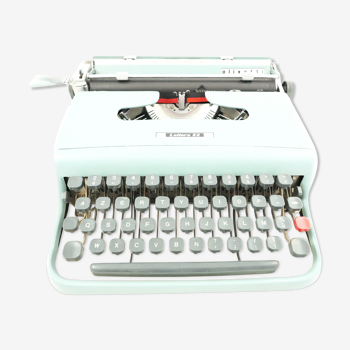 Machine à écrire Olivetti Lettera 22 bleue pastel Vintage révisée ruban neuf
