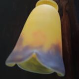 TULIP corolla - yellow-orange-brown marbled glass MULLER FRERES LUNEVILLE