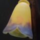 TULIP corolla - yellow-orange-brown marbled glass MULLER FRERES LUNEVILLE