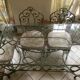 Table et 6 chaises en fer forgé ouvragé