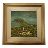 Tableau huile paysage naïf