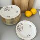 Assiettes à dessert porcelaine décor floral