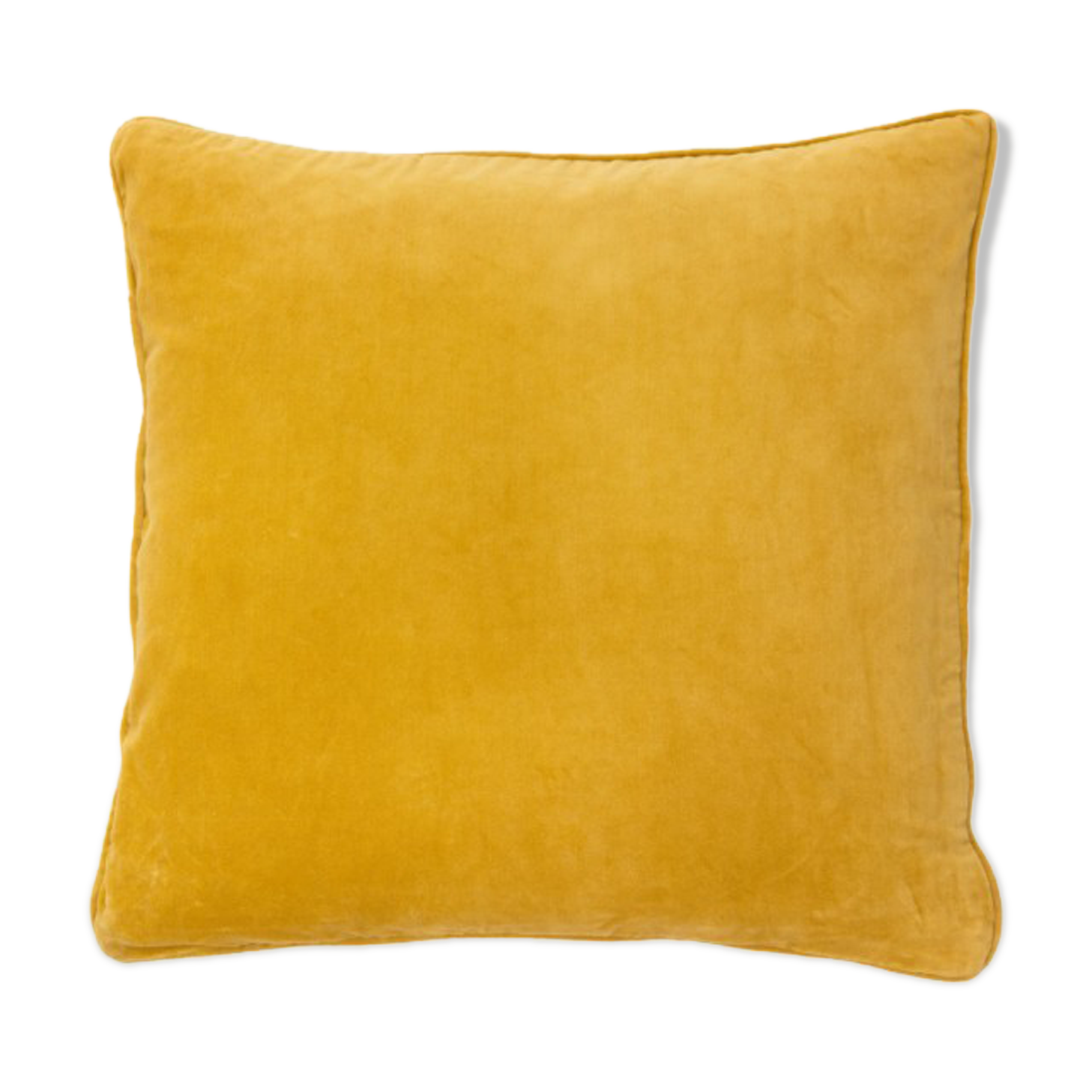 Coussin en velours 50x50cm couleur jaune