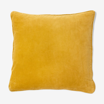 Velvet cushion 50x50cm yellow color