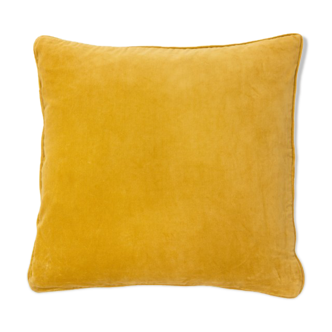 Velvet cushion 50x50cm yellow color