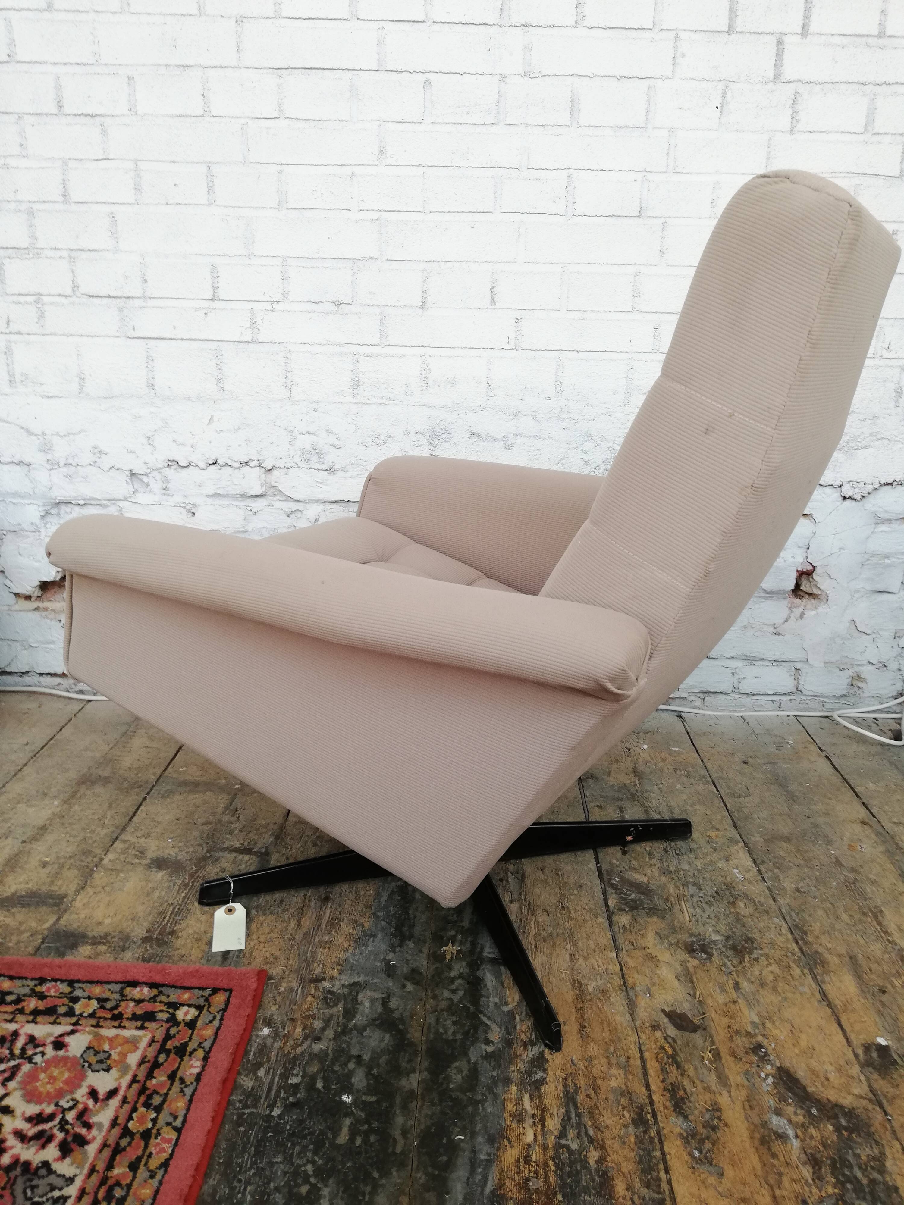 Armchair with Czech footrest, 1960, Munzar and Moravian