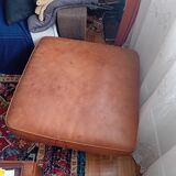 Leather pouf