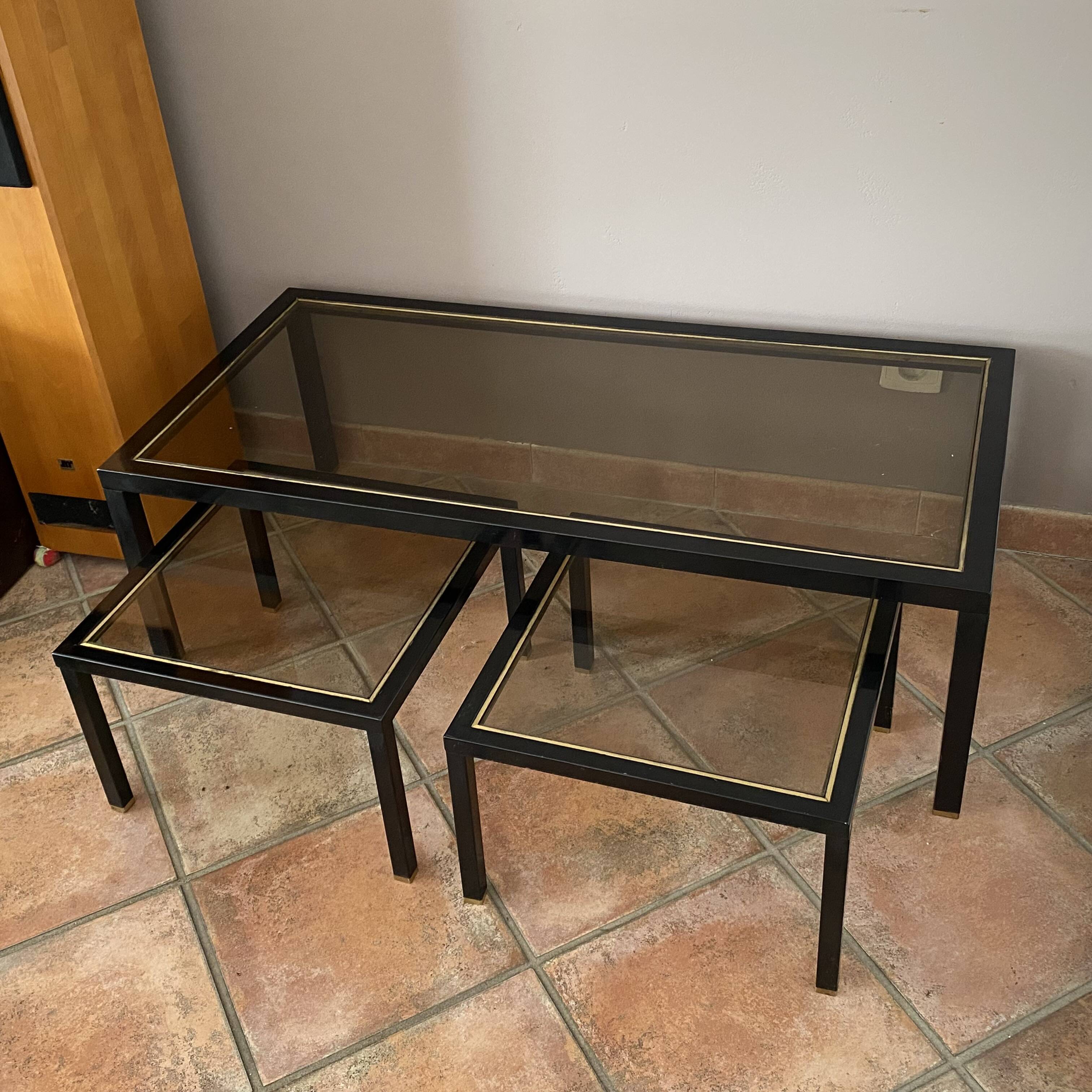 Set of 3 nesting tables by Roche Bobois. 1970.