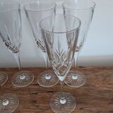 6 crystal champagne flutes