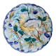Assiette oiseau antique du XIXe siècle en barbotine de Wasmuël