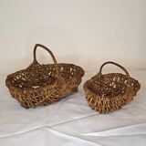 Duo of small rustic rattan baskets – Natural spirit & country decor