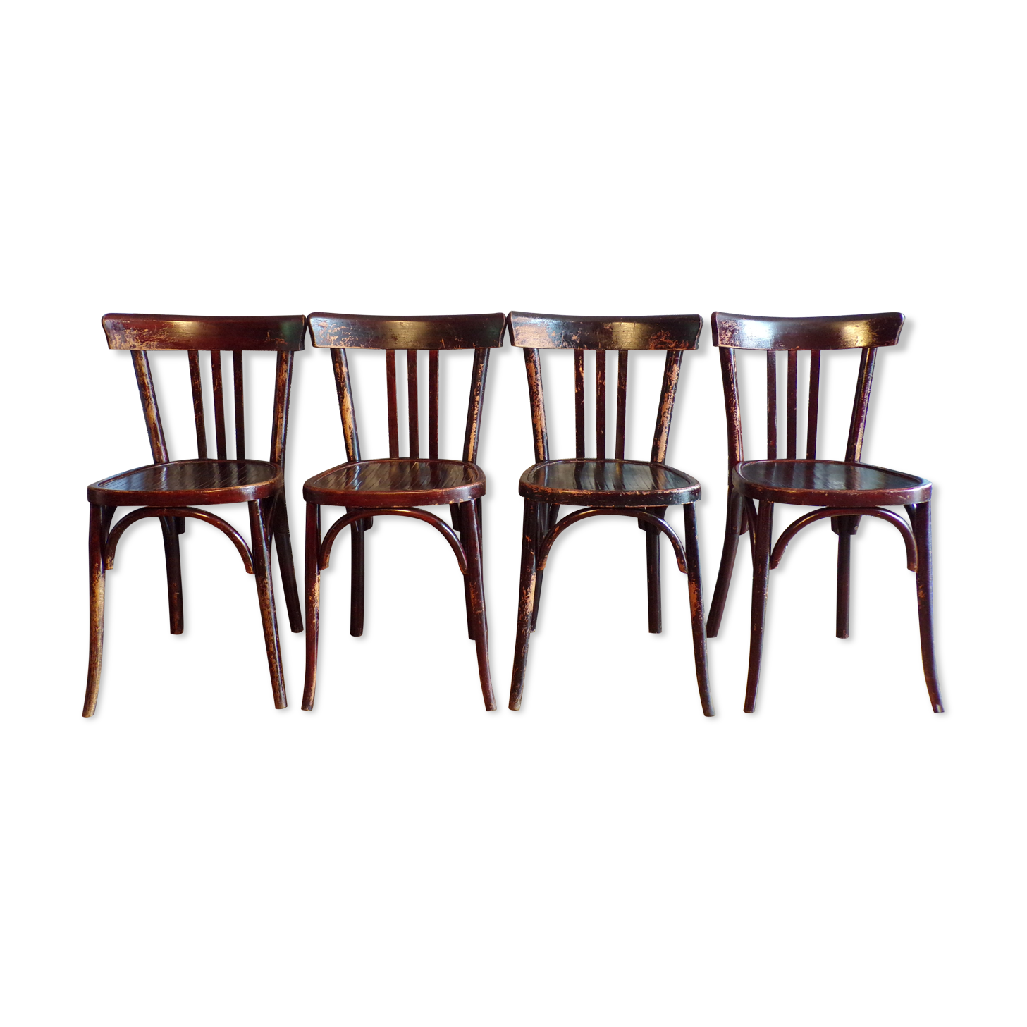 Suite 4 bistro chairs curved wood