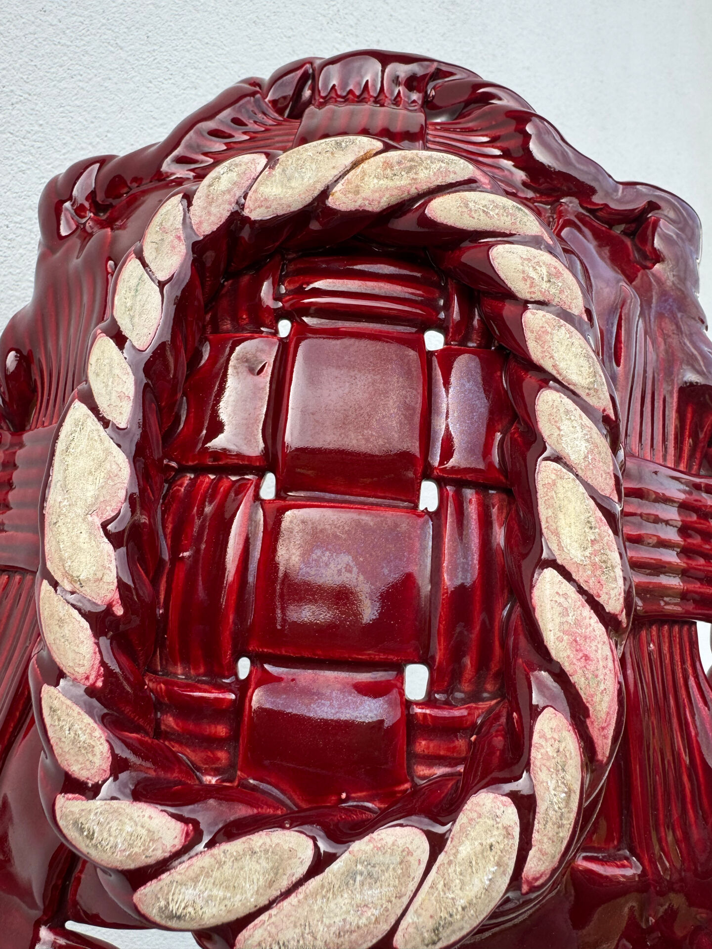 Corbeille céramique tressée Vallauris années 60