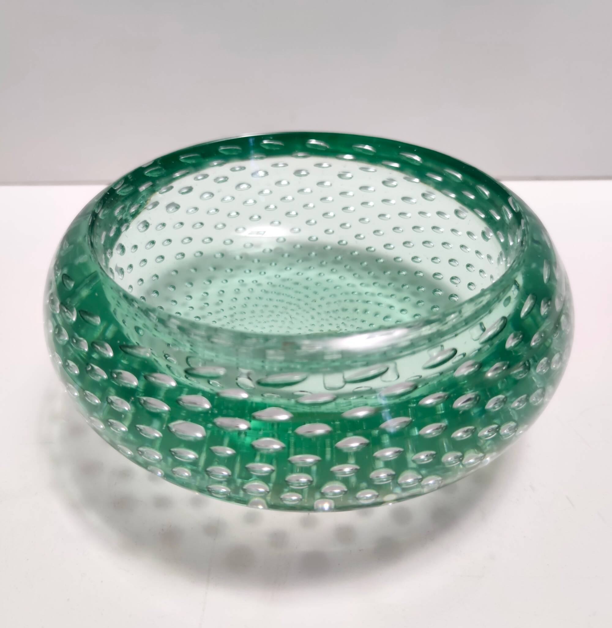 Aquamarine Bullicante Murano Glass Ashtray - Trinket Bowl