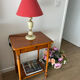 Small accent table in solid wood with a drawer.