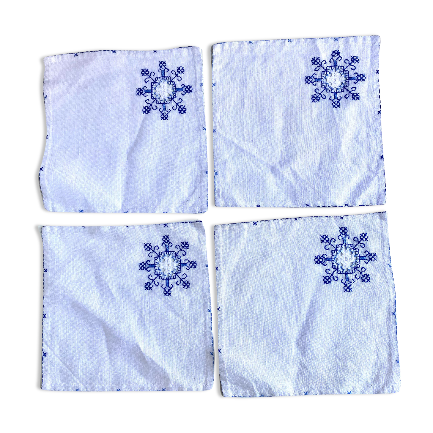 Embroidered linen placemats