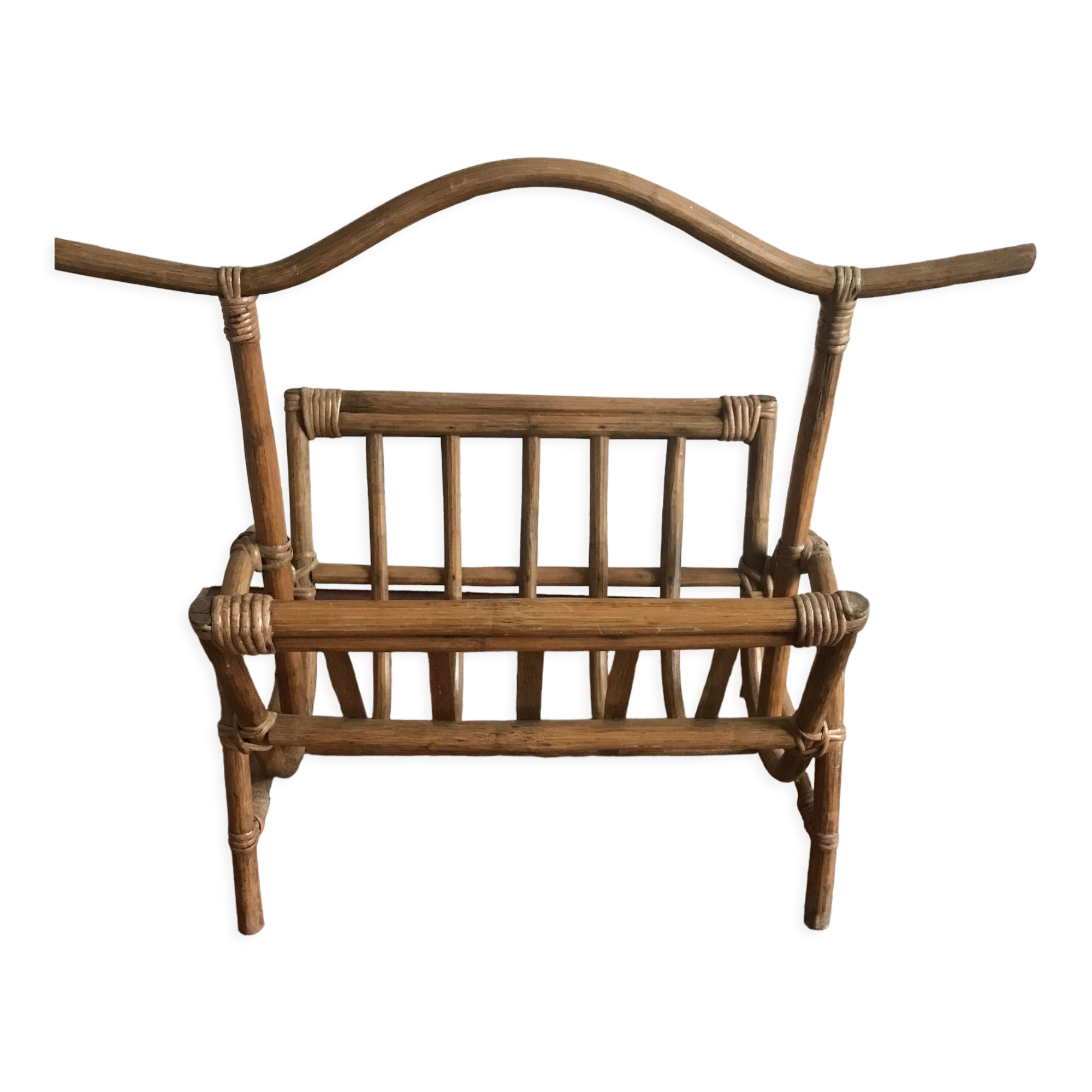 Rattan magazine holder