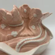 Vintage ceramic cache-pot in pink and white.