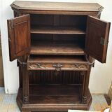 Pair of Gothic style cabinets in dark oak from the 19th century.