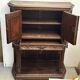 Pair of Gothic style cabinets in dark oak from the 19th century.