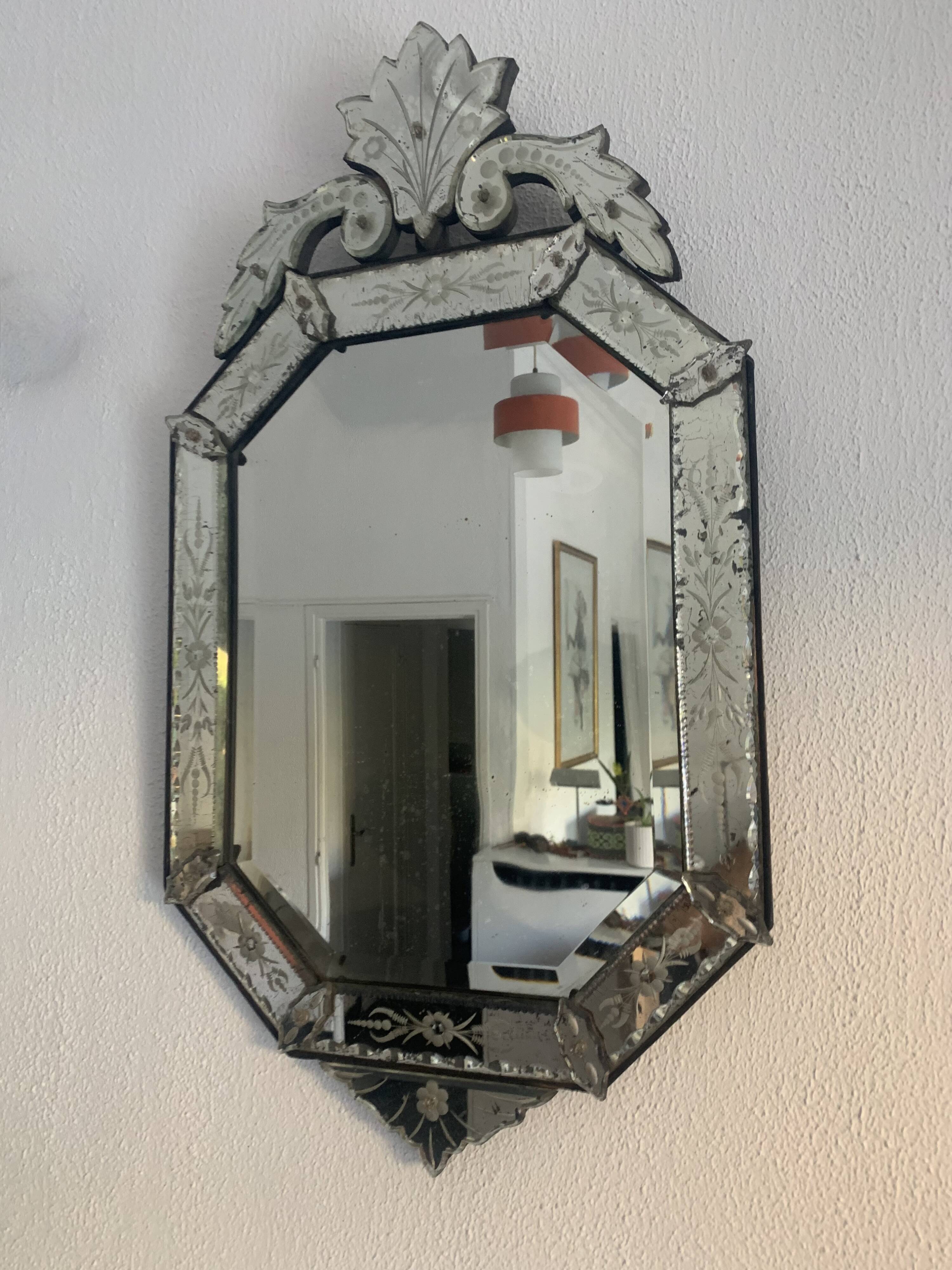 Venetian Murano mirror, late 19th century - 95 x 52 cm