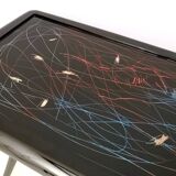 1950s Style Dining Table with Glass Top Lacquered by Enzio Wenk, Italy, 2019