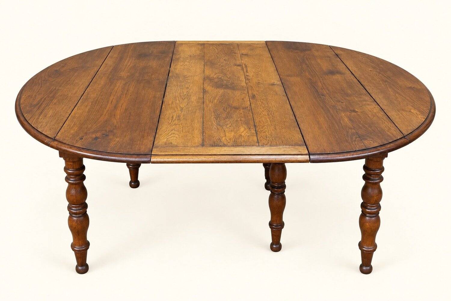Extendable oval table Louis-Philippe solid oak 19th century