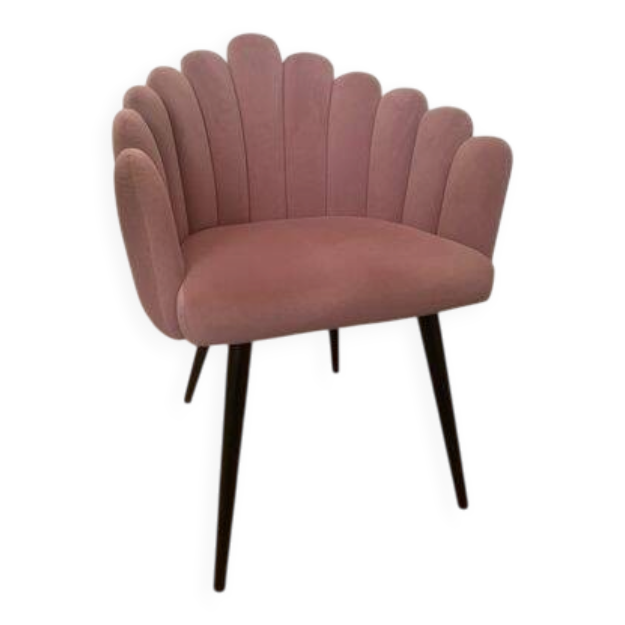 Fauteuil coquillage rose poudré