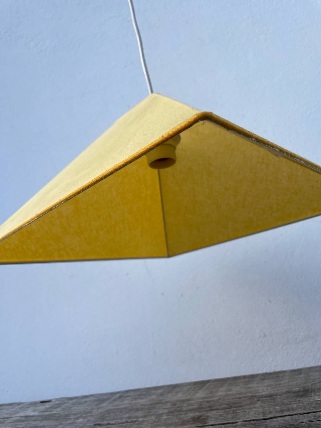 Yellow fabric pendant light 1990
