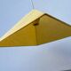 Yellow fabric pendant light 1990