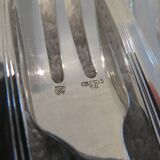 12 silver plated cake forks, Ercuis Compiègne, 13.7cm
