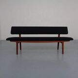 Large teak bench by Aksel Bender Madsen & Ejnar Larsen for Næstved Møbler, Denmark, 1950s.